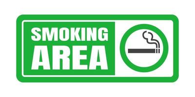rökområde skylt. grön cirkel cigarett ikon tecken. vektor