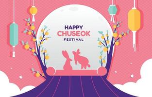 Mitte Herbst Chuseok Festival Hintergrund vektor
