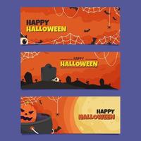 Happy Halloween Banner Set vektor