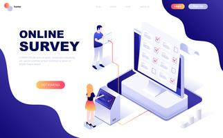 Modern plandesign isometrisk koncept för online-undersökning vektor