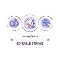 Verlassen des Elternhaus-Konzeptsymbols vektor