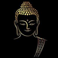 goldener Buddha-Kopf mit goldenem Randelement