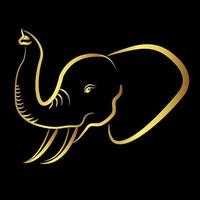 Elefantenkopf mit goldenem Rand vektor