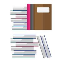 platt design av bunt med färgade böcker 7 vektor