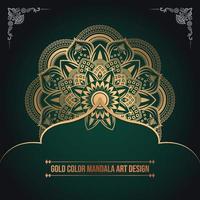 Luxus goldene Farbe islamisches Muster Mandala Art Design vektor