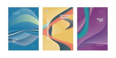 Corporate-Deckblatt-Design-Vorlage mit bunter Linienwelle vektor