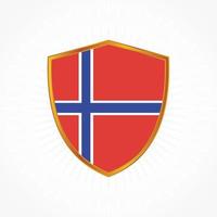 Norwegen-Flaggenvektor mit Schildrahmen vektor