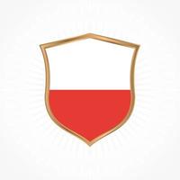 Polen Flaggenvektor mit Schildrahmen vektor
