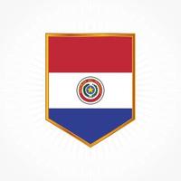 Paraguay-Flaggenvektor mit Schildrahmen vektor