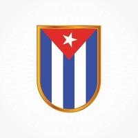 Kuba-Flaggenvektor mit Schildrahmen vektor