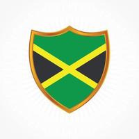Jamaika-Flaggenvektor mit Schildrahmen vektor