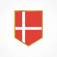Dänemark-Flaggenvektor mit Schildrahmen vektor