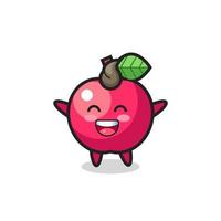 glückliche Baby-Apfel-Cartoon-Figur vektor
