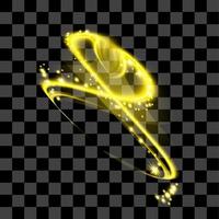 gelber abstrakter Spezialeffekt isolierte Vektorlinie Kunst leuchten glänzend vektor