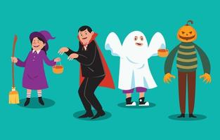 uppsättning seriefigurer för halloween vektor