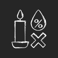 Kerzen an trockenen Stellen halten kreideweißes manuelles Etikettensymbol vektor