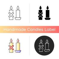 Verwenden Sie das manuelle Etikettensymbol für Kerzenhalter vektor