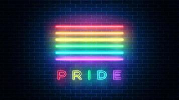 LGBT-Farben Leuchtreklame. Gay Pride Neon-Logo. Vektor-Illustration. vektor