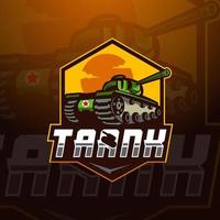 Tank-Esport-Maskottchen-Logo-Design-Illustrationsvektor vektor