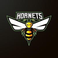 esports lag logotyp mall med hornets vektor illustration