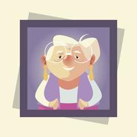 süße ältere Frau, Großmutter weiblicher Senior Cartoon vektor