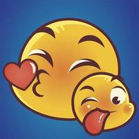 lustiges Emoji, Kuss Zunge raus Emoticon Gesichter Ausdruck Social Media
