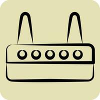 Symbol Modem. verbunden zu Computer Symbol. Hand gezeichnet Stil. einfach Design editierbar. einfach Illustration vektor