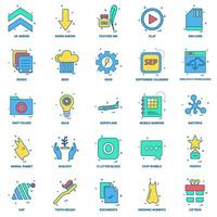 25 Business Concept Mix Flat Color Icon Set vektor