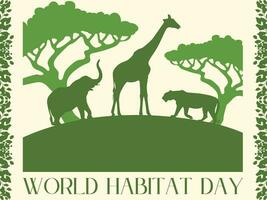 World habitat day-kort vektor