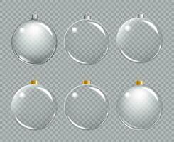 Weihnachten Glas Ball auf Hintergrund. Weihnachten Ball realistisch Dekoration können verwenden irgendein Farbe Hintergrund. vektor