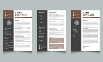 svart och vit återuppta layout med omslag brev design vektor
