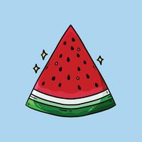 Karikatur Vektor Illustration von ein Wassermelone Keil. Illustration von Wassermelone Scheibe. Konzept von gesund Lebensstil und reif Früchte.