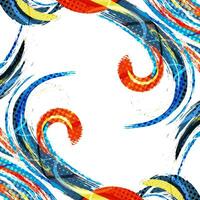 abstrakt och färgrik borsta bakgrund. blå och orange grunge bakgrund. sport baner. borsta stroke illustration. repa och textur element för design vektor