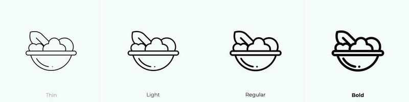 Salat Symbol. dünn, Licht, regulär und Fett gedruckt Stil Design isoliert auf Weiß Hintergrund vektor