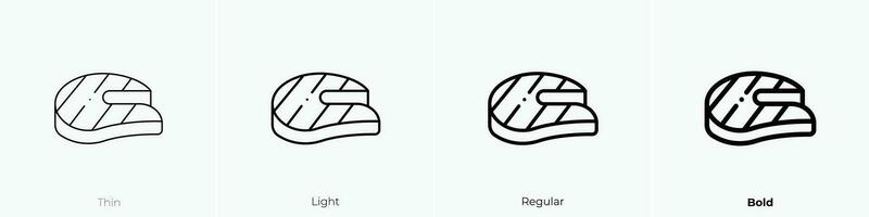 Lachs Symbol. dünn, Licht, regulär und Fett gedruckt Stil Design isoliert auf Weiß Hintergrund vektor