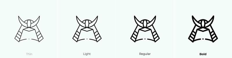 Samurai Symbol. dünn, Licht, regulär und Fett gedruckt Stil Design isoliert auf Weiß Hintergrund vektor