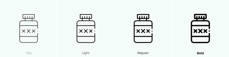 Rum Symbol. dünn, Licht, regulär und Fett gedruckt Stil Design isoliert auf Weiß Hintergrund vektor