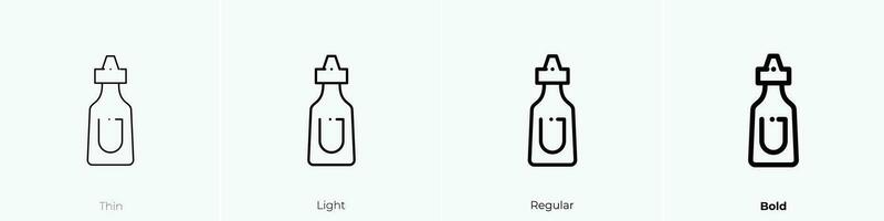 Soße Symbol. dünn, Licht, regulär und Fett gedruckt Stil Design isoliert auf Weiß Hintergrund vektor