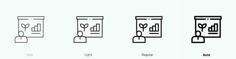 Seminar Symbol. dünn, Licht, regulär und Fett gedruckt Stil Design isoliert auf Weiß Hintergrund vektor