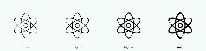 Wissenschaft Symbol. dünn, Licht, regulär und Fett gedruckt Stil Design isoliert auf Weiß Hintergrund vektor