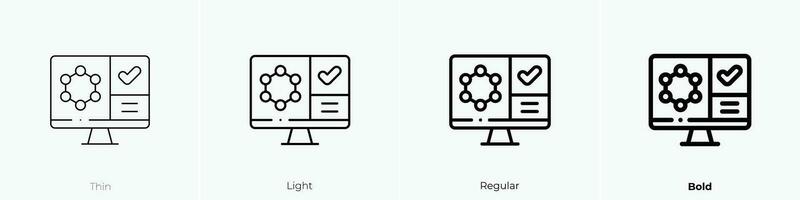 Wissenschaft Symbol. dünn, Licht, regulär und Fett gedruckt Stil Design isoliert auf Weiß Hintergrund vektor