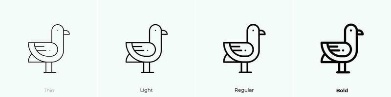 Möwen Symbol. dünn, Licht, regulär und Fett gedruckt Stil Design isoliert auf Weiß Hintergrund vektor