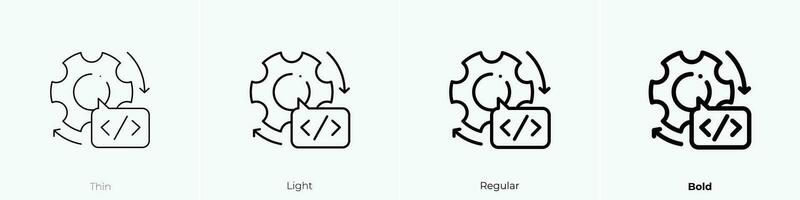 die Einstellungen Symbol. dünn, Licht, regulär und Fett gedruckt Stil Design isoliert auf Weiß Hintergrund vektor