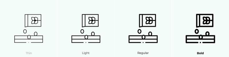 Saat Symbol. dünn, Licht, regulär und Fett gedruckt Stil Design isoliert auf Weiß Hintergrund vektor