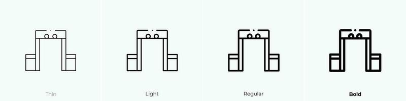 Sicherheit Steuerung Symbol. dünn, Licht, regulär und Fett gedruckt Stil Design isoliert auf Weiß Hintergrund vektor