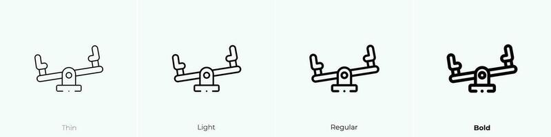 Wippe Symbol. dünn, Licht, regulär und Fett gedruckt Stil Design isoliert auf Weiß Hintergrund vektor