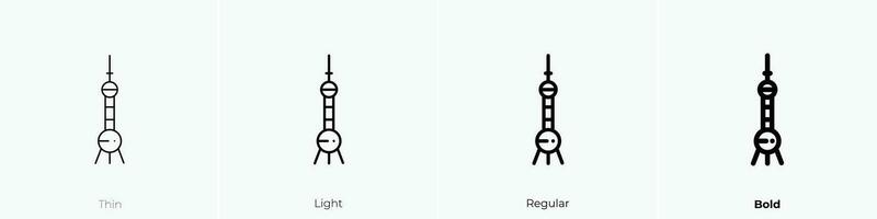 Shanghai Symbol. dünn, Licht, regulär und Fett gedruckt Stil Design isoliert auf Weiß Hintergrund vektor