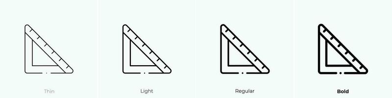 Lineal Symbol. dünn, Licht, regulär und Fett gedruckt Stil Design isoliert auf Weiß Hintergrund vektor