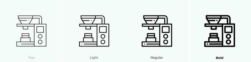 Roboter Arm Symbol. dünn, Licht, regulär und Fett gedruckt Stil Design isoliert auf Weiß Hintergrund vektor