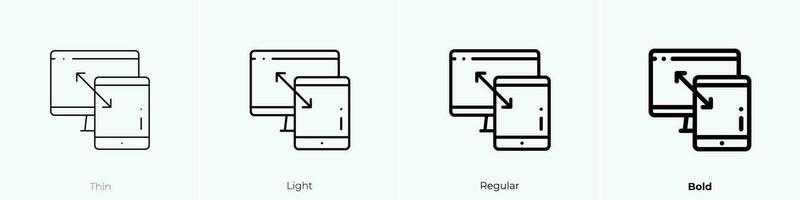 reaktionsschnell Symbol. dünn, Licht, regulär und Fett gedruckt Stil Design isoliert auf Weiß Hintergrund vektor